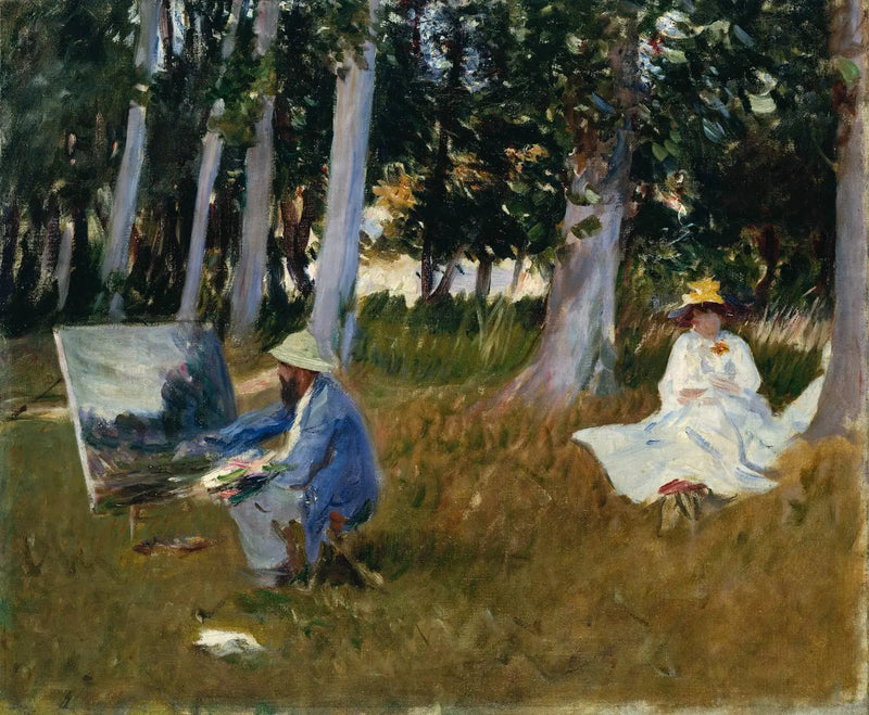Claude Monet, der am Waldrand malt - John Singer Sargent