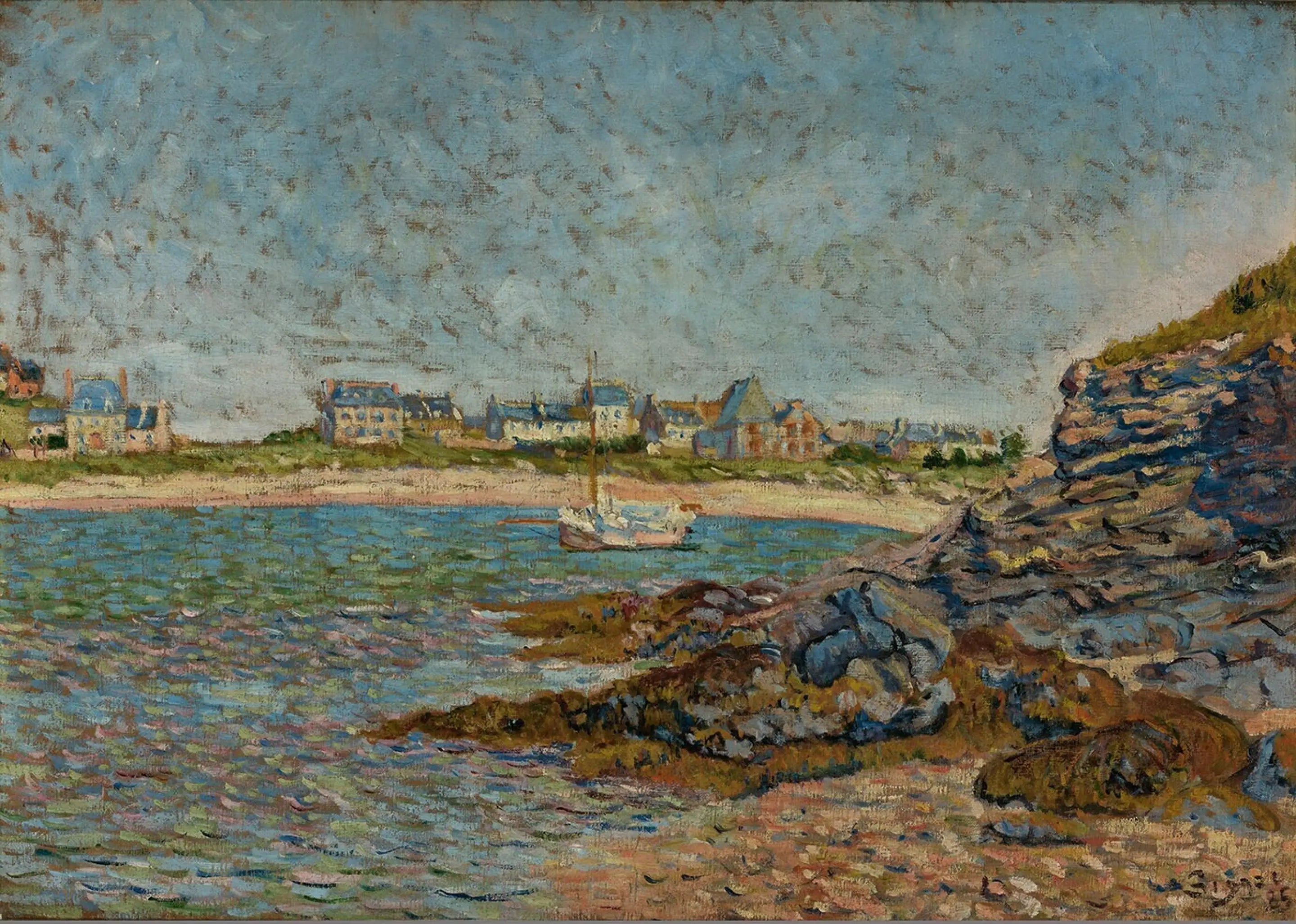 Reproduction du tableau « Vue de Port, Saint Briac - Paul Signac » par Alpha Reproduction en peinture à l’huile