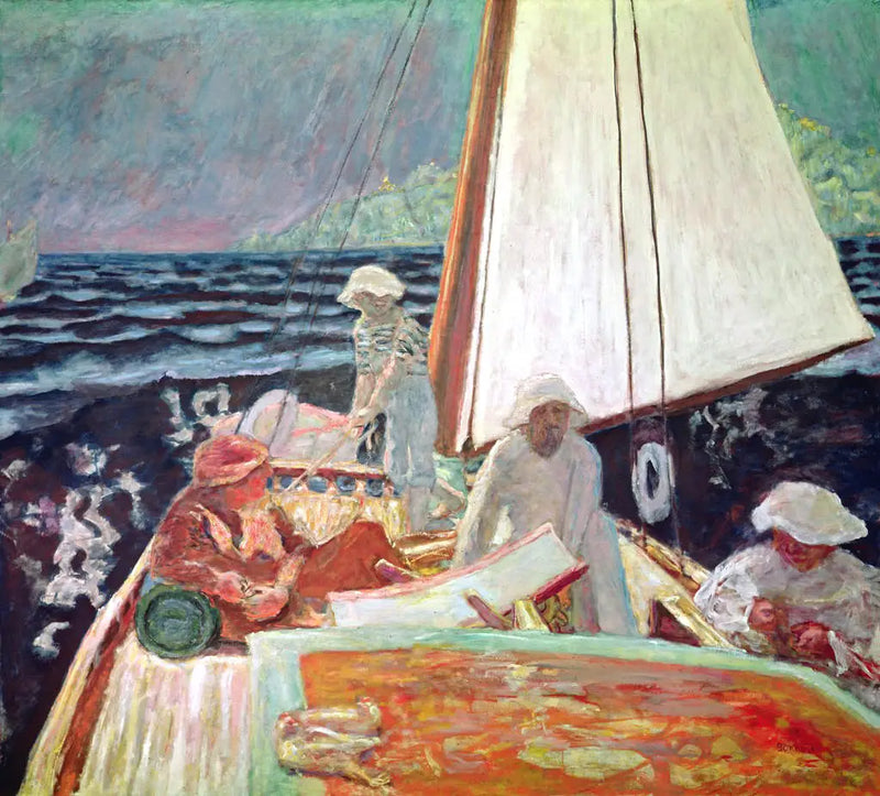 Signac und seine Freunde im Boot - Pierre Bonnard