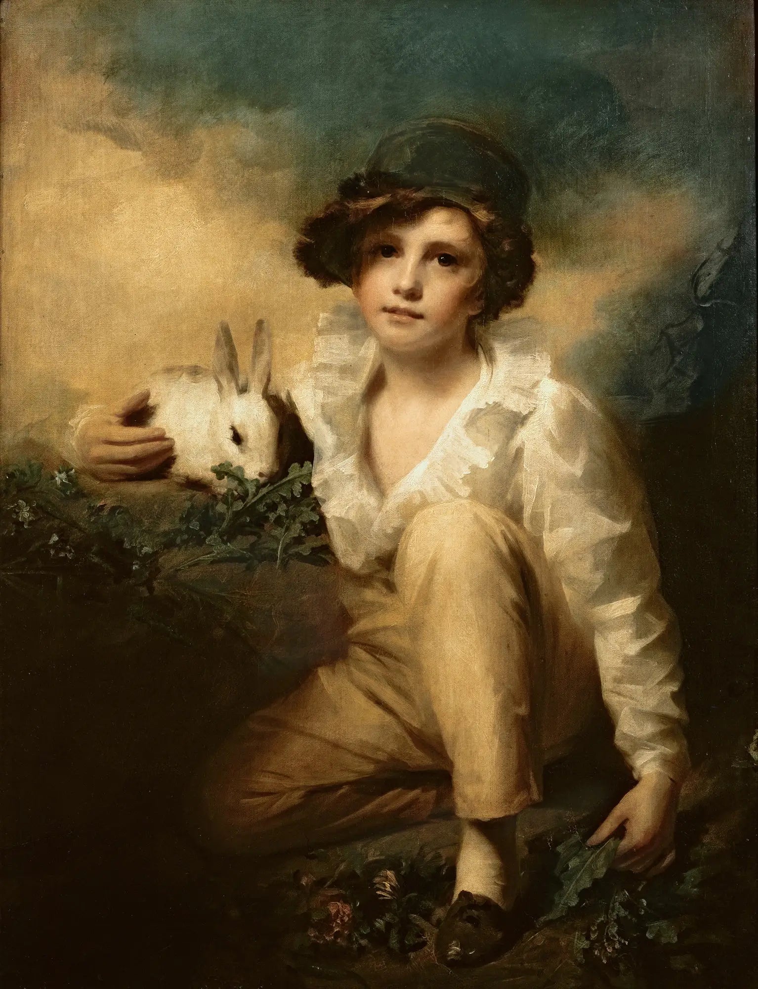 Garçon et lapin - Henry Raeburn - Alpha Reproduction