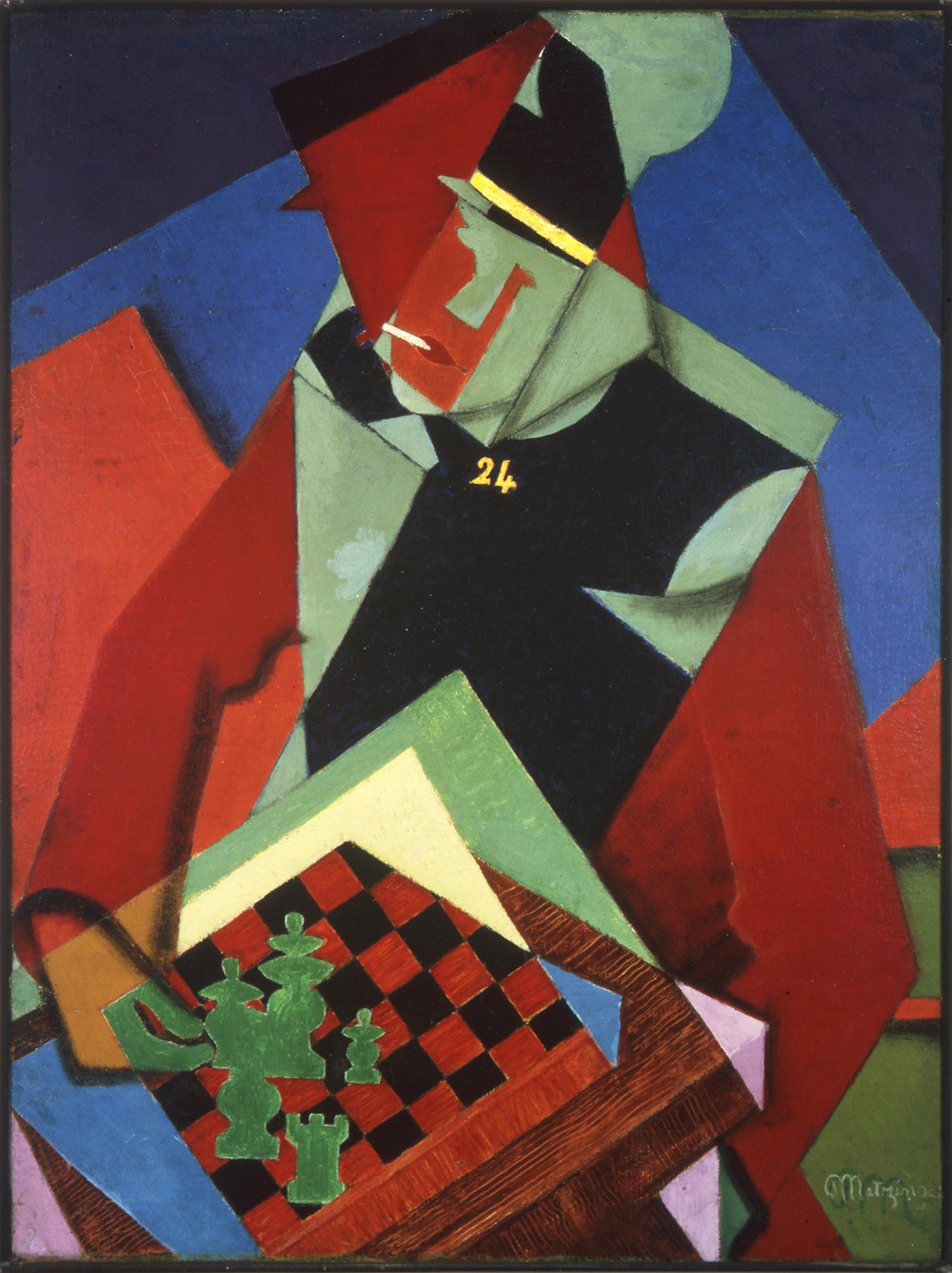 Soldat bei einem Schachspiel – Jean Metzinger (1914–1915)