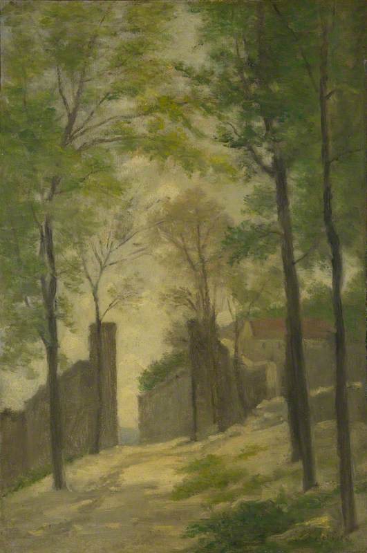 Une porte derrière les arbres - Stanislas Lépine - Alpha Reproduction