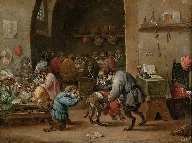 Die Schule der Affen - David Teniers der Jüngere