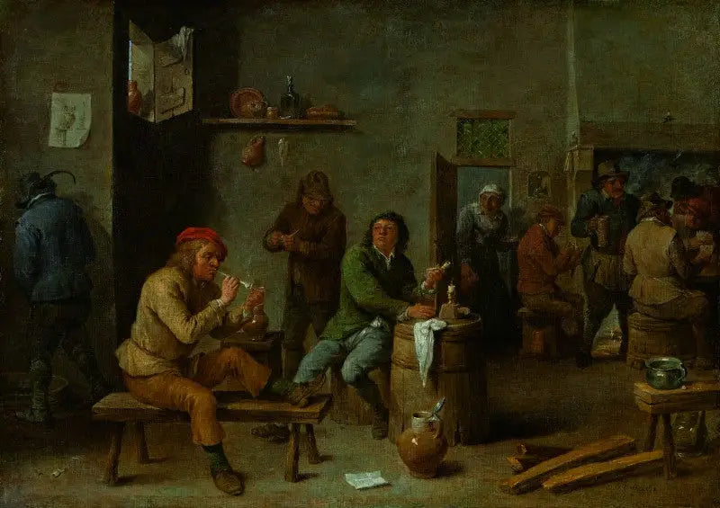 Scène de taverne (Fumeurs dans une auberge). - David Teniers le Jeune - Alpha Reproduction