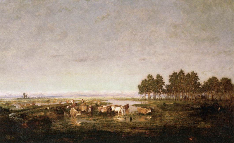 Un marais dans les landes - Théodore Rousseau