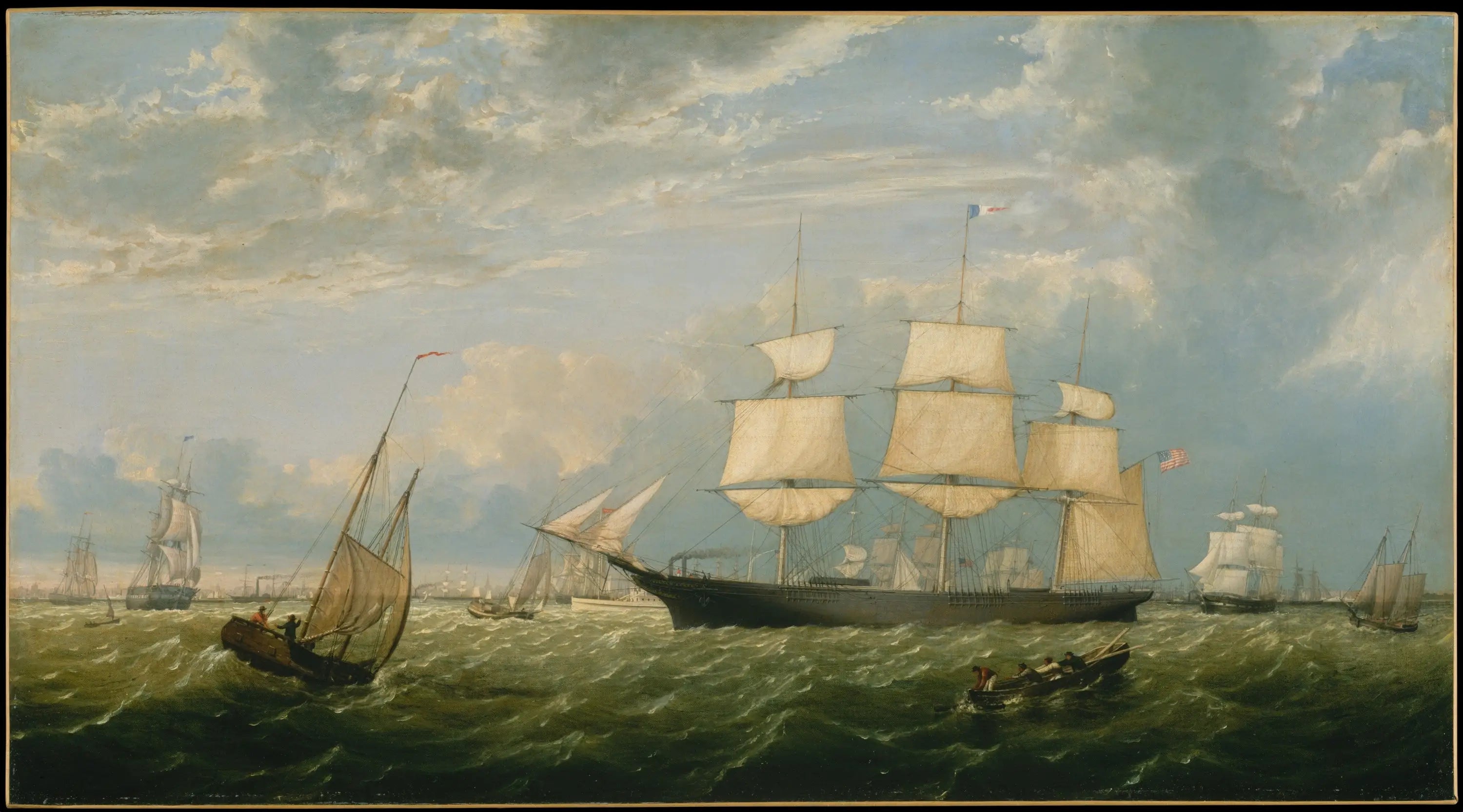 Le Golden State entrant dans le port de New York - Fitz Henry Lane - Alpha Reproduction