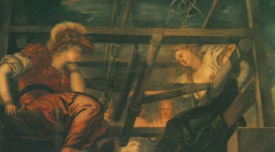 Arachné fordert Minerva zu einem Webwettbewerb heraus - Jacopo Tintoretto