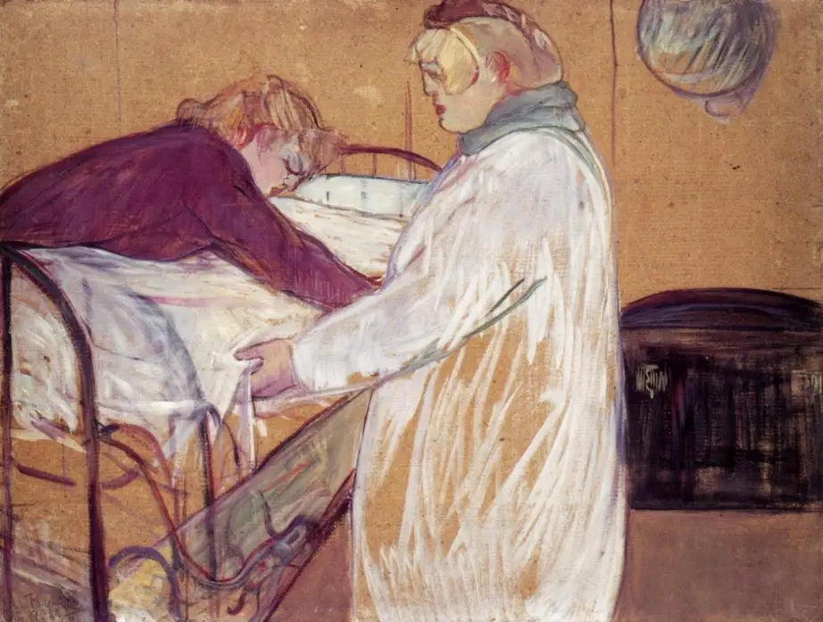Reproduction du tableau « Deux femmes faisant leur lit - Henri de Toulouse-Lautrec » par Alpha Reproduction en peinture à l’huile
