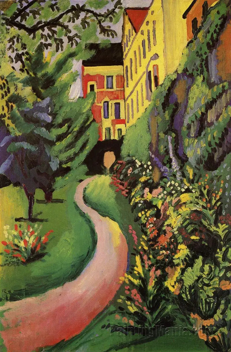 Unser Garten mit seinen blühenden Beeten - August Macke