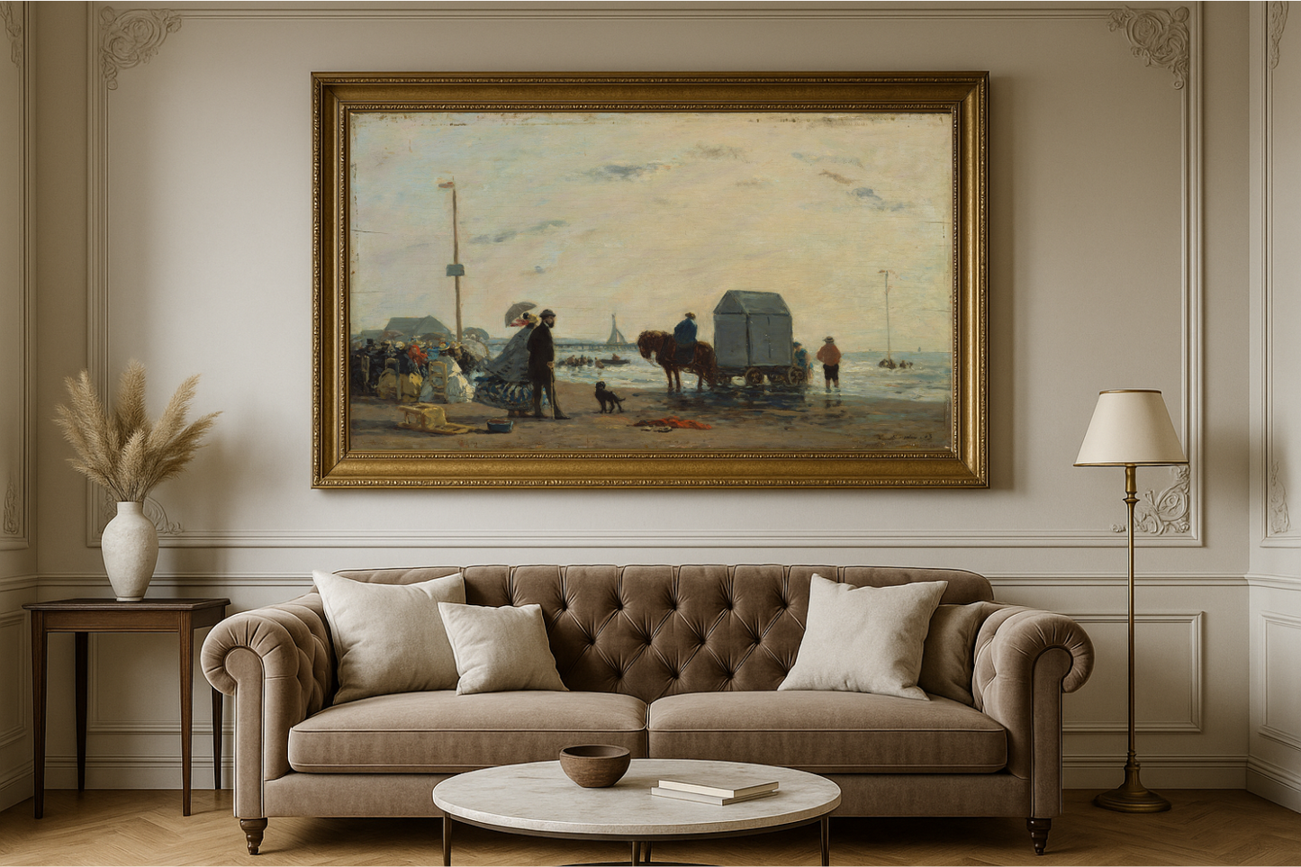 🐚 Strand Szene in Trouville – Eugène Boudin (1863)