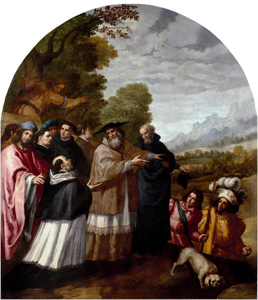 Saint Hugo accompagne saint Bruno et ses six compagnons jusqu'aux hauteurs de la Chartreuse. - Vincenzo Carducci