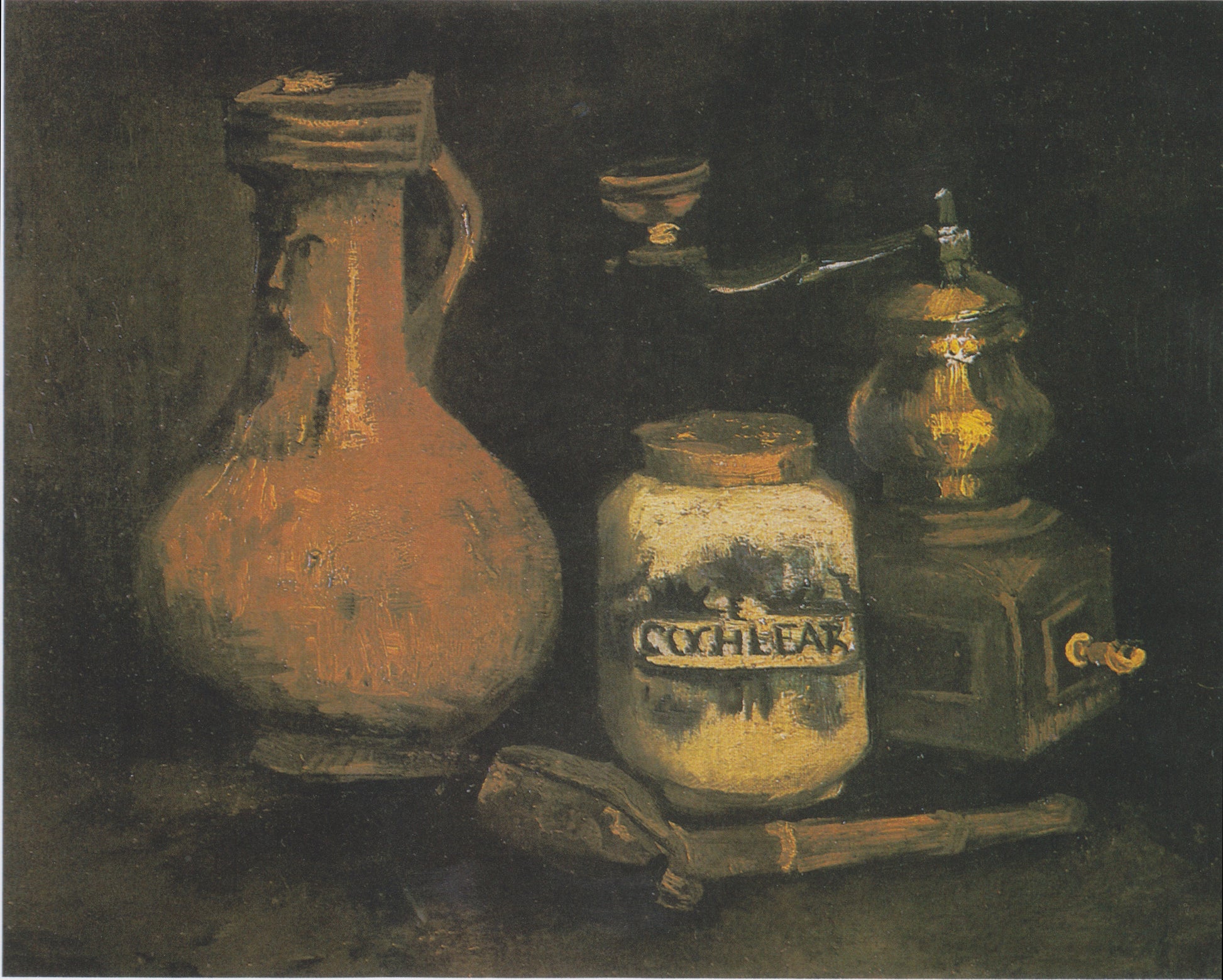 Stillleben mit einem Glasgefäß, das einen bärtigen Mann darstellt - Vincent van Gogh
