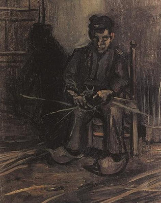 Bauer, der einen Korb herstellt - Vincent van Gogh