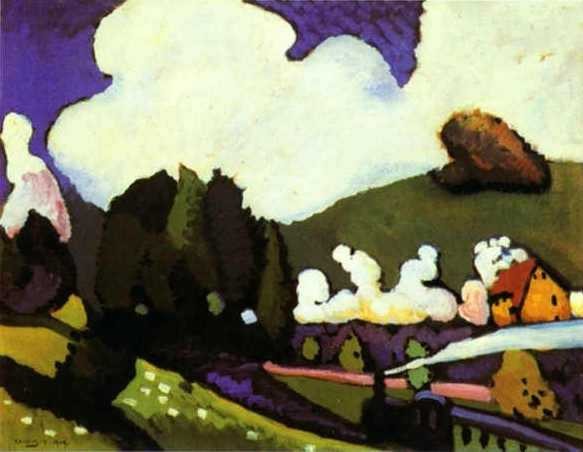 Paysage près de Murnau avec une locomotive - Vassily Kandinsky