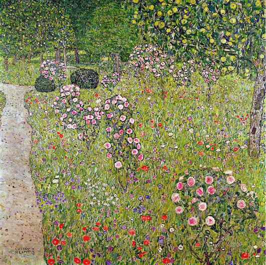🌸 Obstgarten mit Rosen – Gustav Klimt (um 1912)