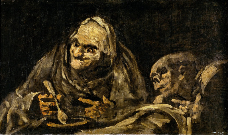 Zwei alte Männer, die Suppe essen - Francisco de Goya