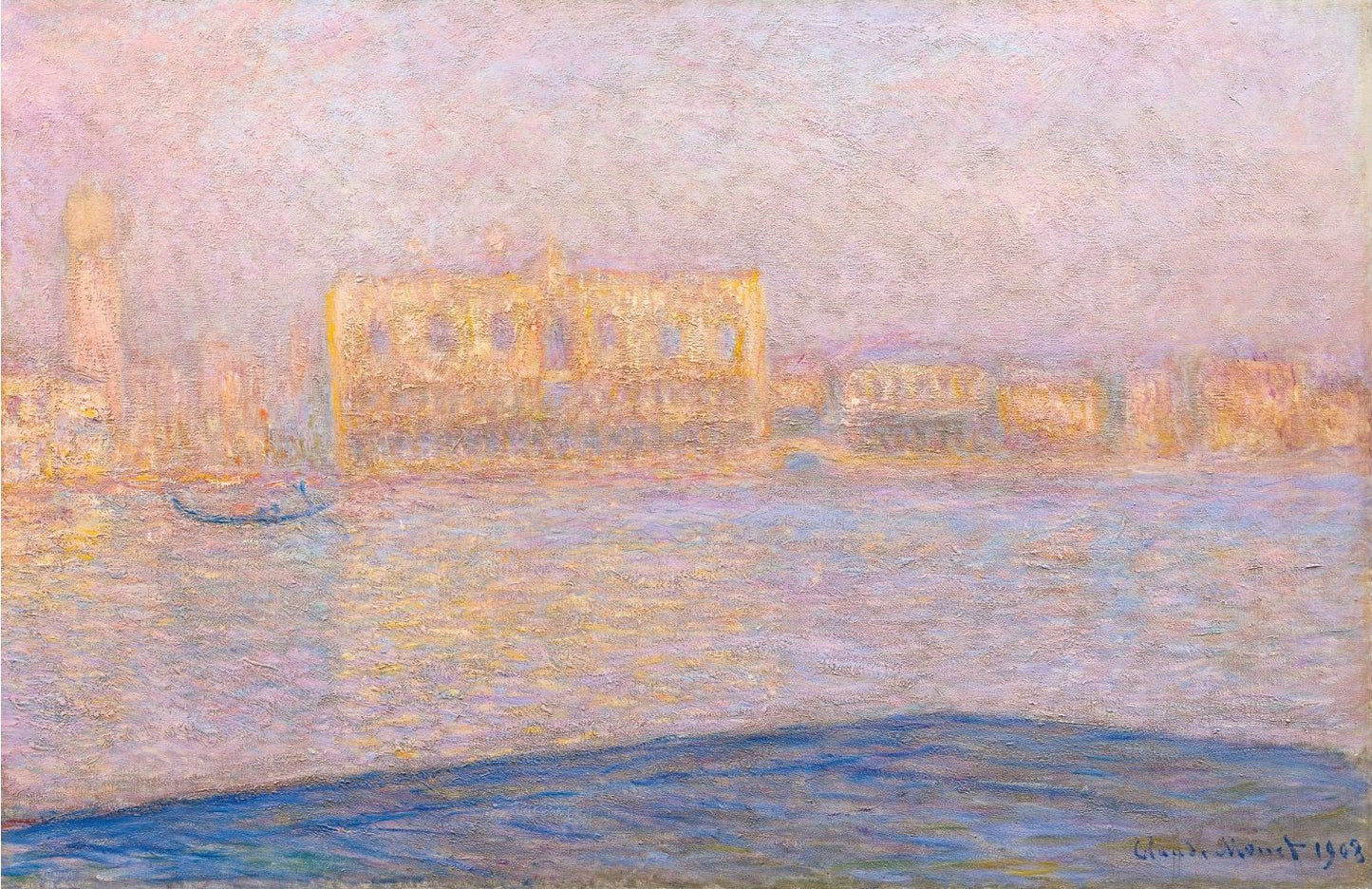 „Blick auf den Dogenpalast von San Giorgio Maggiore aus“ – Claude Monet (1908)