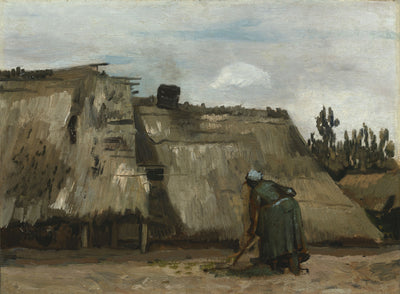Eine Bäuerin, die vor ihrer Hütte gräbt - Vincent van Gogh