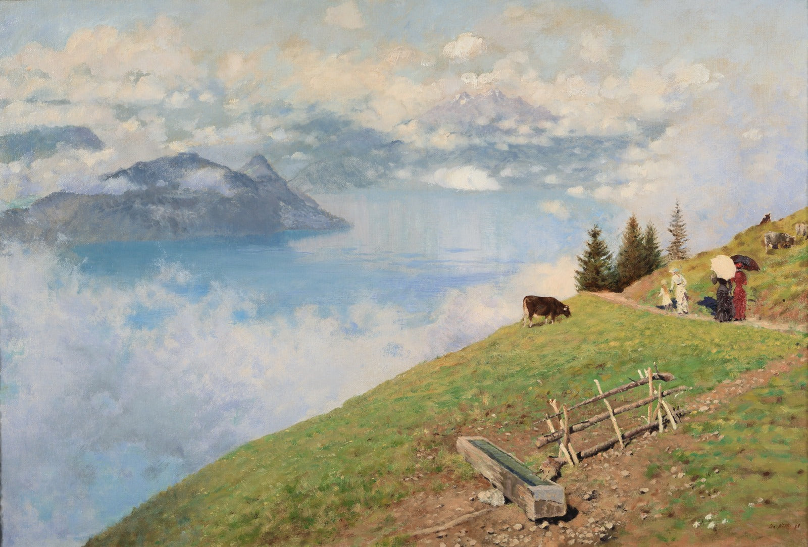 Promenade sur les rives du lac de Lucerne - Giuseppe De Nittis - Alpha Reproduction