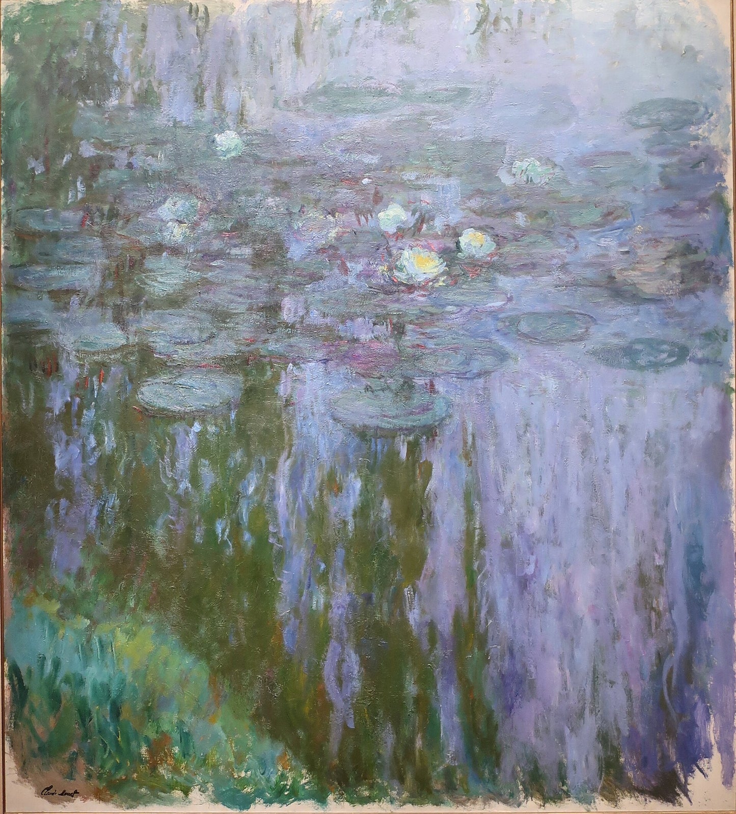 🌿 Seerosen – Grüne und Mauve Spiegelungen