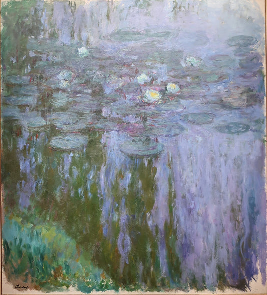 🌿 Seerosen – Grüne und Mauve Spiegelungen