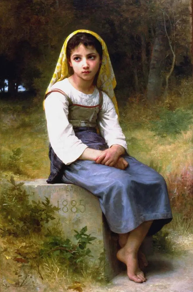 Reproduction du tableau « Méditation - Bouguereau » par Alpha Reproduction en peinture à l’huile