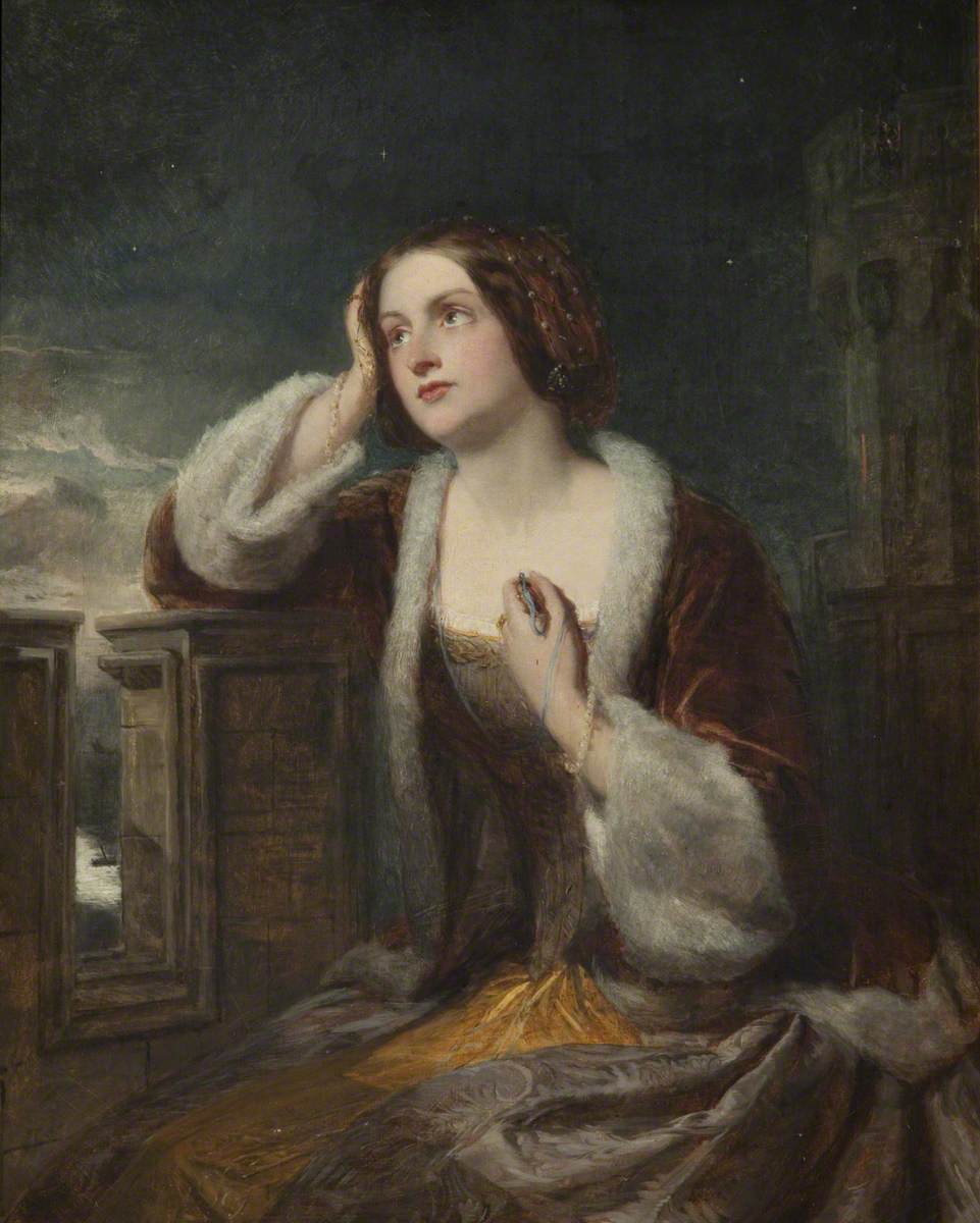 Catherine Seyton, regardant depuis les remparts du château de Loch Leven - William Powell Frith