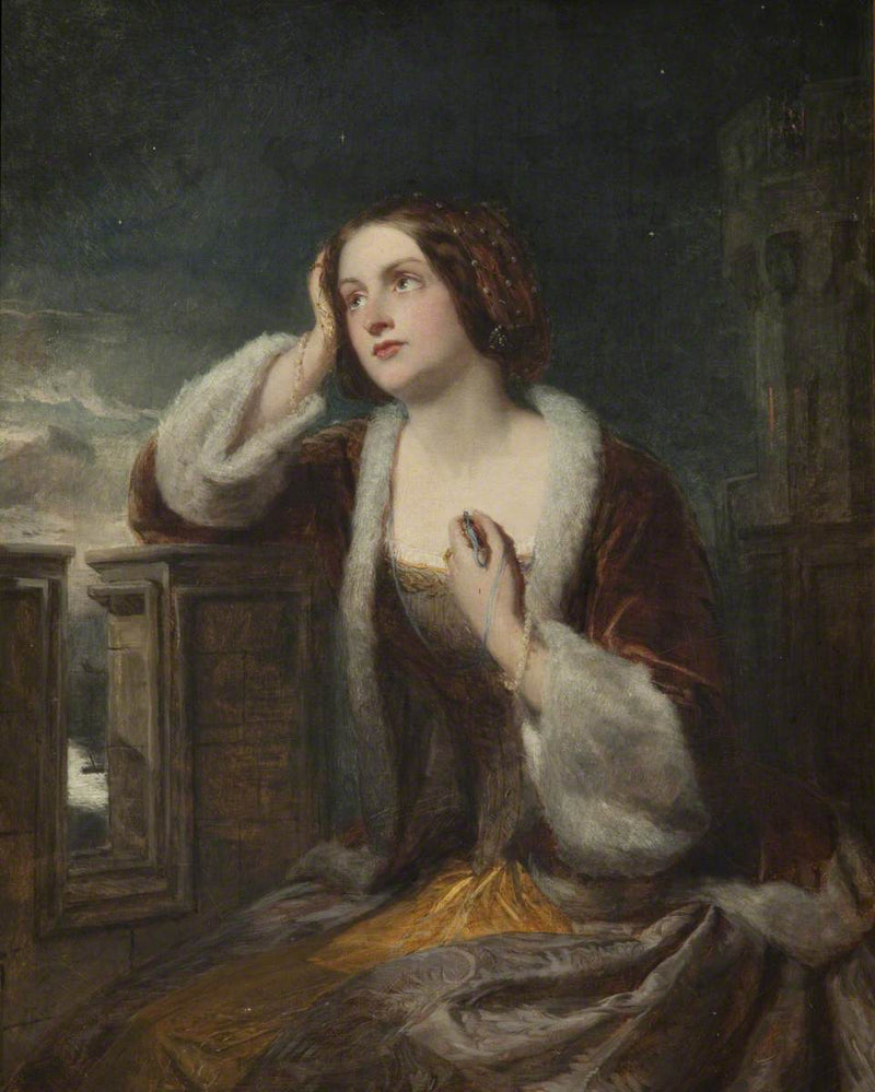 Catherine Seyton, regardant depuis les remparts du château de Loch Leven - William Powell Frith