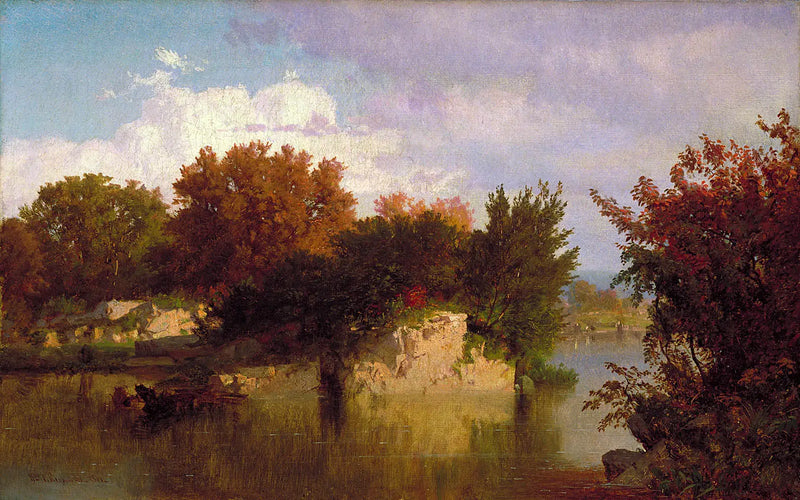 Bäume entlang des Baches im Herbst - William Trost Richards