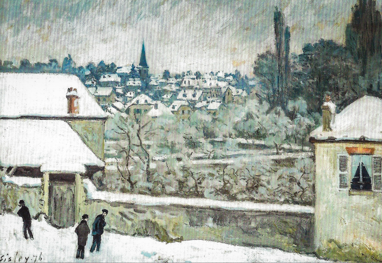 Reproduction du tableau « Hiver à Louveciennes - Alfred Sisley » par Alpha Reproduction en peinture à l’huile