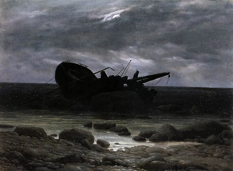 Wrack im Mondschein - Caspar David Friedrich