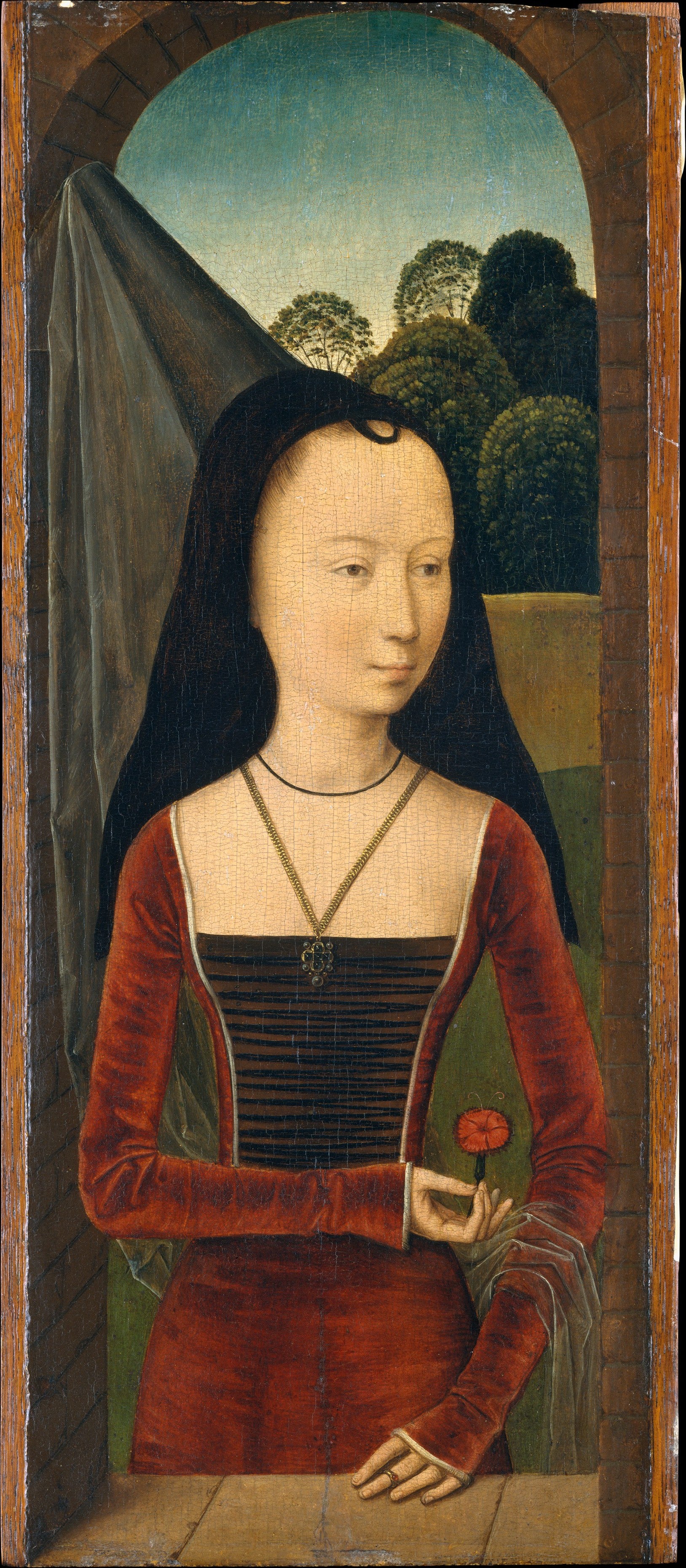 Jeune femme avec un rose - Hans Memling - Alpha Reproduction