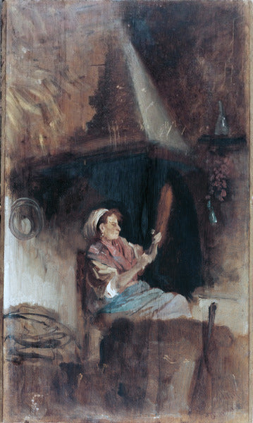 À côté de l'âtre - Giuseppe De Nittis image 1 copie de tableau peinte à la main