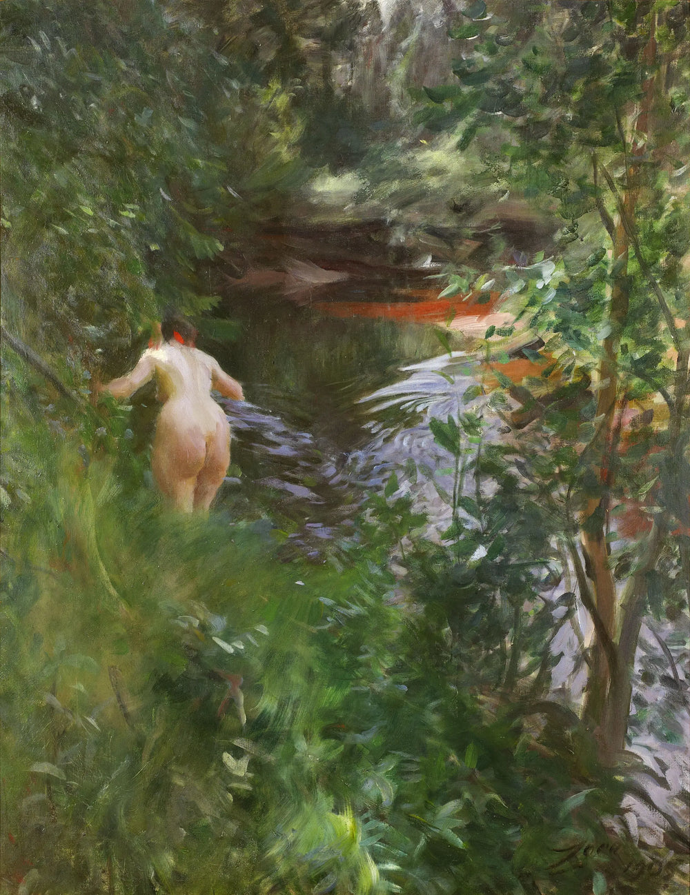 À Gopsmor - Anders Zorn image 1 copie de tableau peinte à la main
