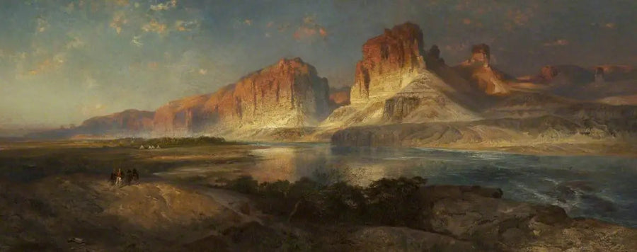 Annäherung an das Lager, am Abend auf der oberen Colorado-Fluss, Wyoming - Thomas Moran
