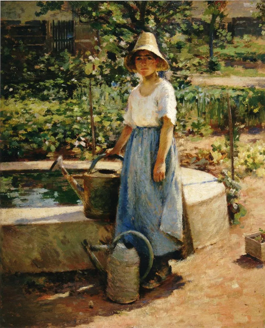 An der Fontaine - Théodore Robinson