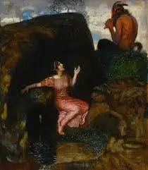 An der Quelle (Lauschende Nymphe) - Franz Von Stuck