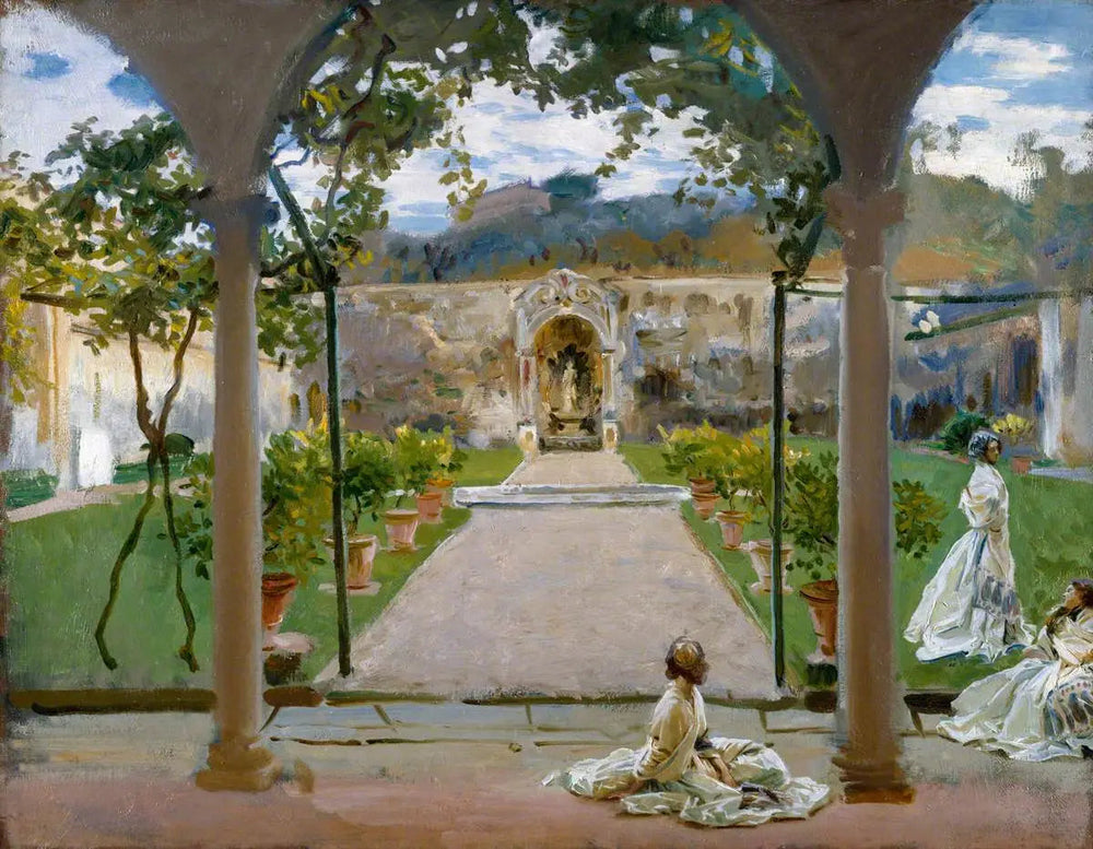 À Torre Galli : Dames dans un jardin - John Singer Sargent image 1 reproduction artisanale de tableau