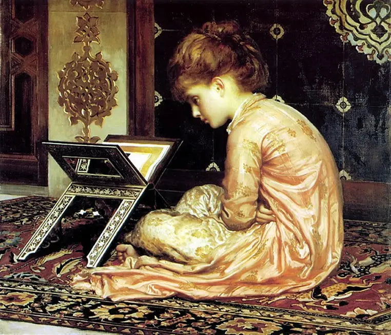 An einem Lesepult - Frederic Leighton