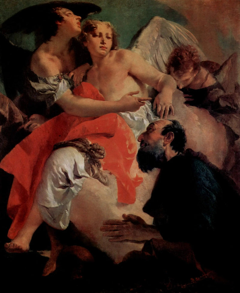 Abraham betet vor den drei Engeln