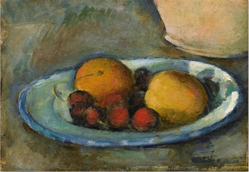 Aprikosen und Kirschen auf einem Teller - Paul Cézanne