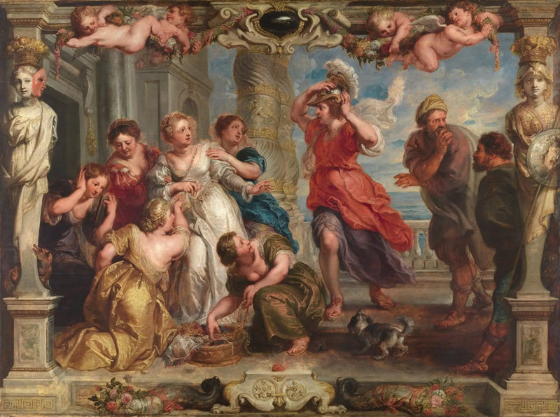Achille von Ulysses unter den Töchtern des Lycomedes entdeckt - Peter Paul Rubens