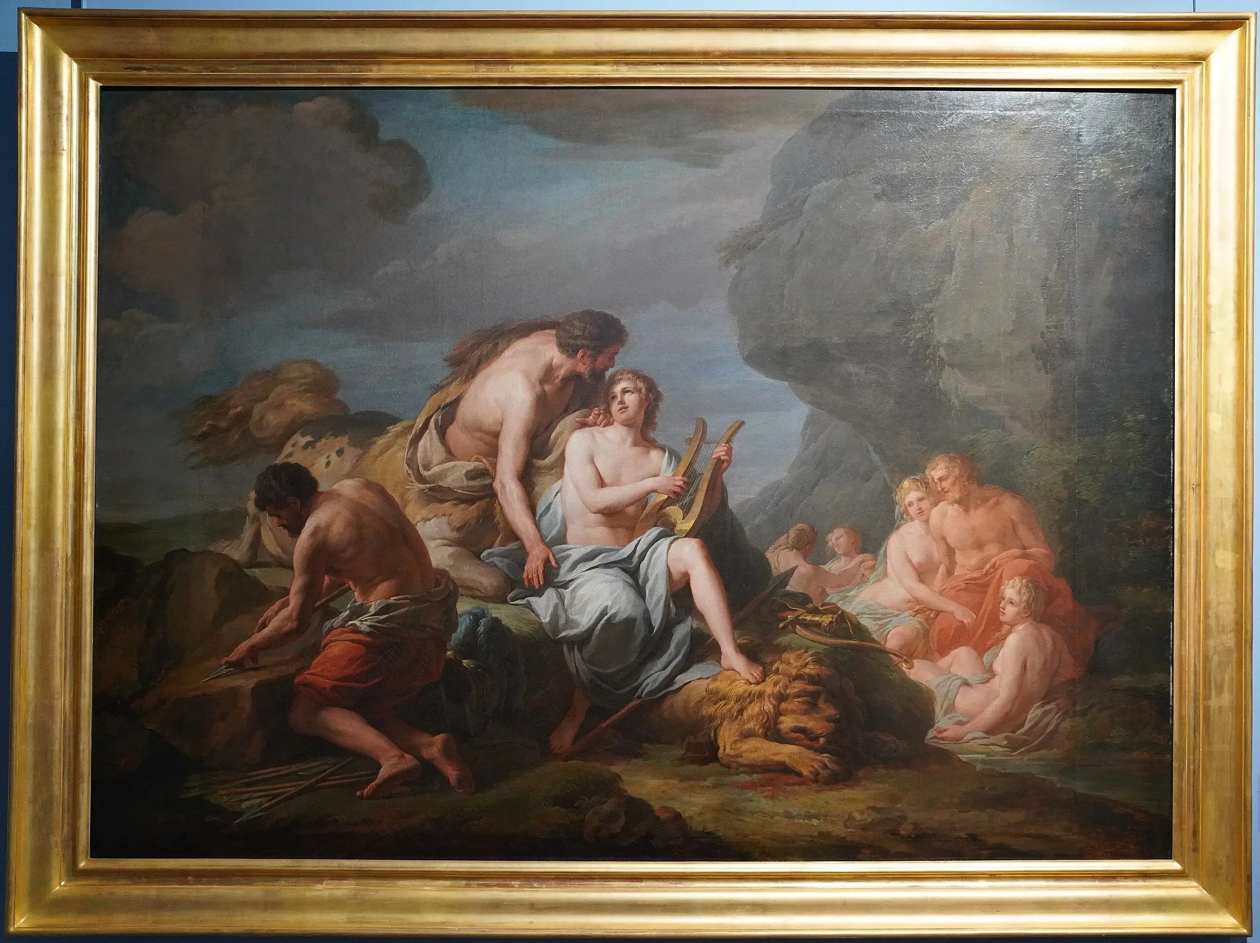 Achille instruit dans la musique par le centaure Chiron - Nicolas-Bernard Lépicié image 1 reproduction de peinture à l’huile