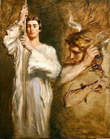 Acolyte mit Kreuzträger und Engelsfigur - Théodore Chassériau