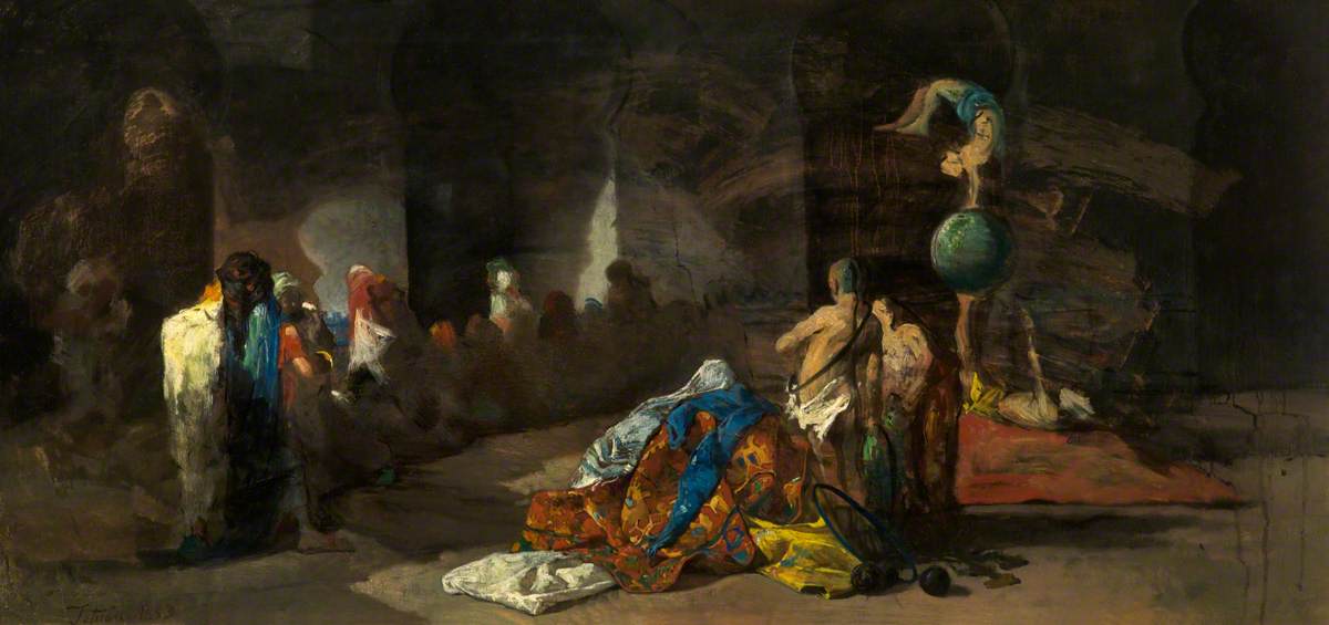 Acrobates à Tétouan, Maroc - Mariano Fortuny Marsal image 1 copie peinte à la main à l’huile