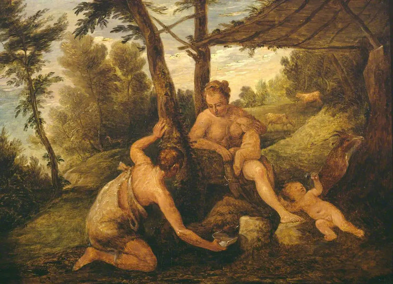 Adam und Eva nach der Vertreibung (nach Paolo Véronèse und seinem Atelier) - David Teniers der Jüngere