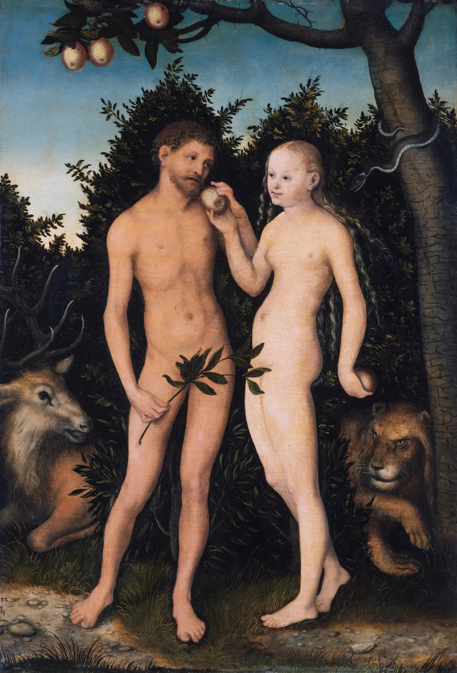 Adam und Eva im Paradies - Lucas Cranach der Ältere
