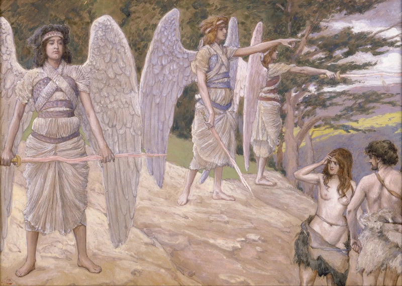 Adam und Eva aus dem Paradies vertrieben - James Tissot