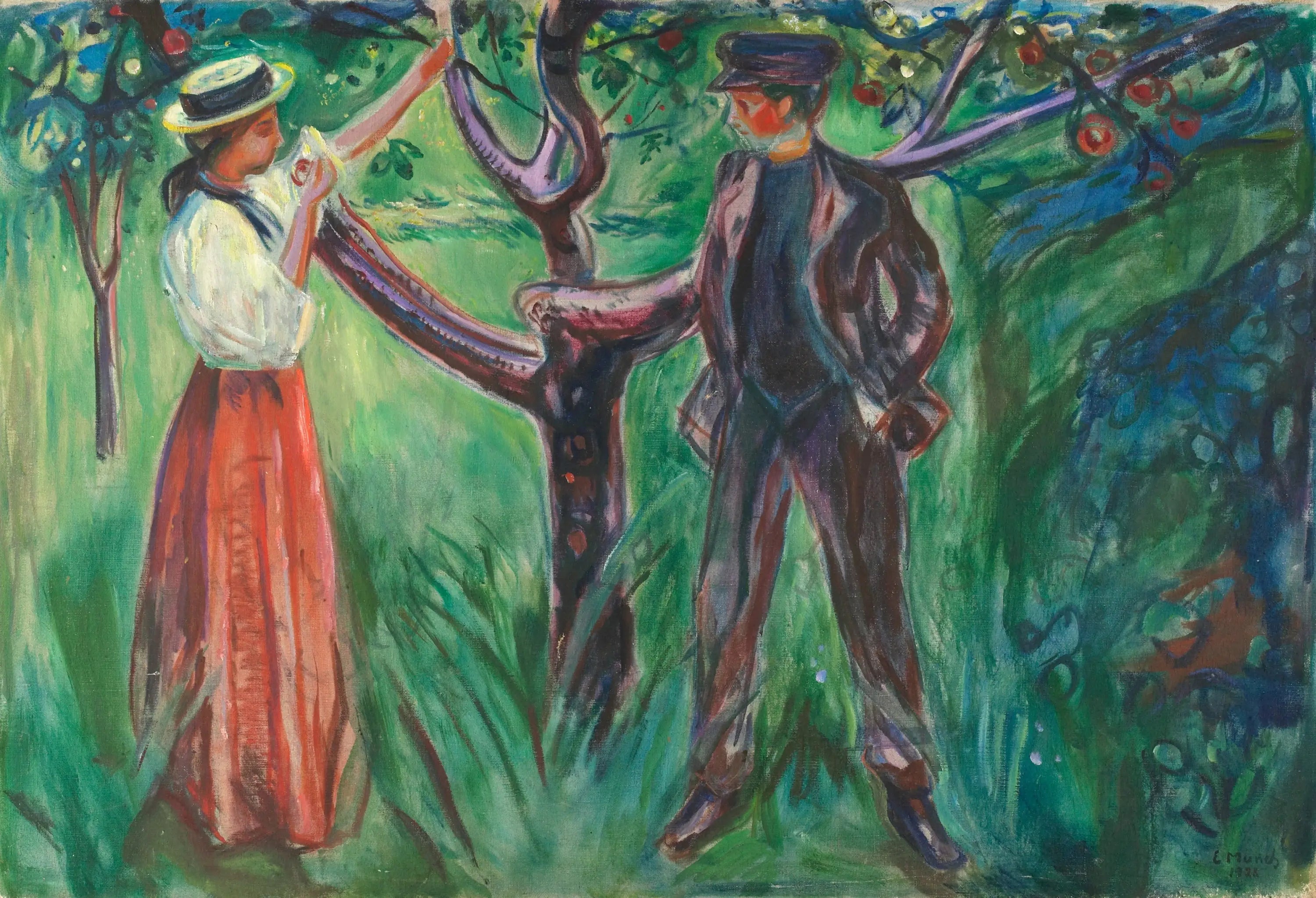 Reproduction du tableau « Adam et Ève - Edvard Munch » par Alpha Reproduction en peinture à l’huile