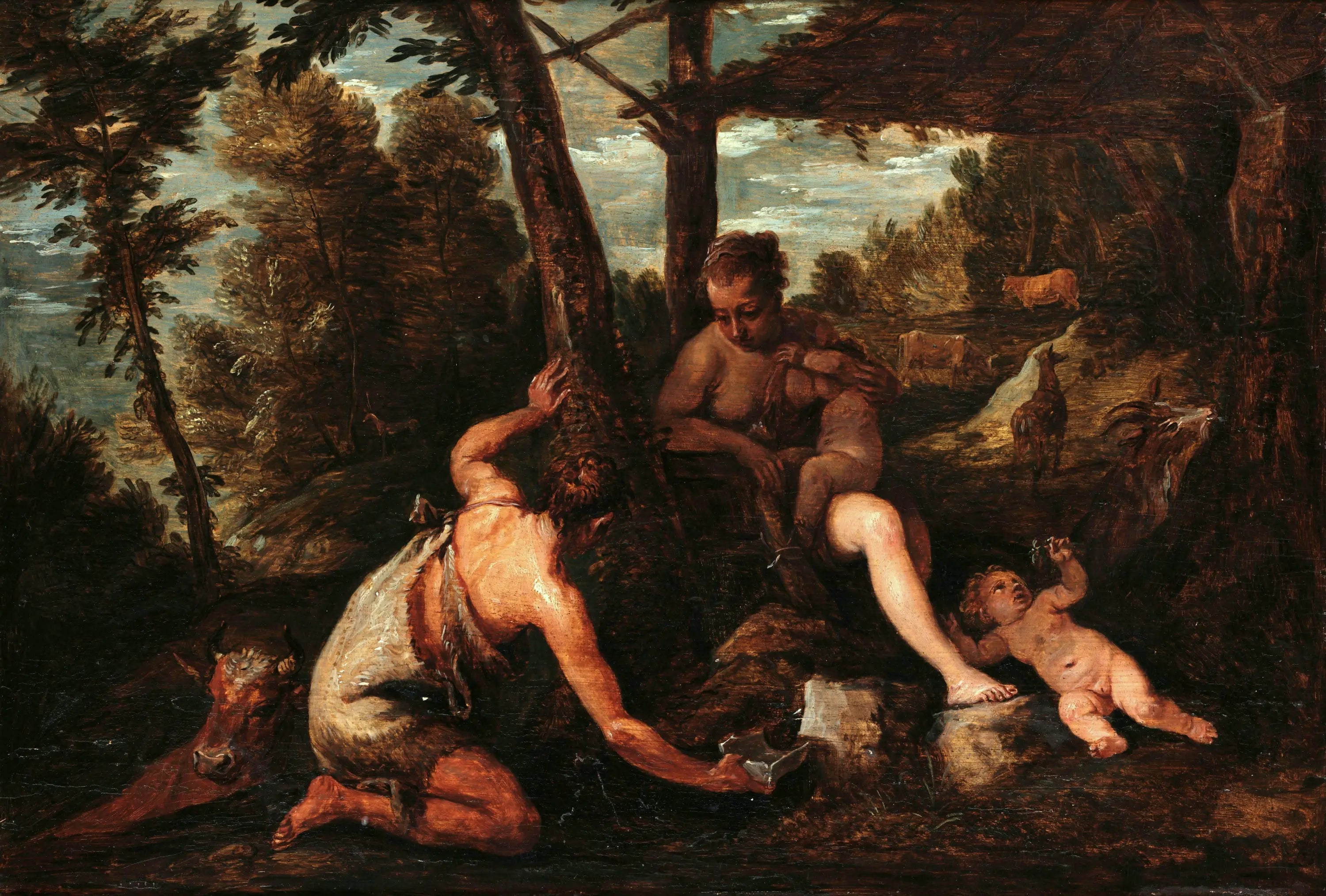 Adam et Eve expulsés du Paradis - David Teniers le Jeune image 1 tableau peint à l’huile sur toile